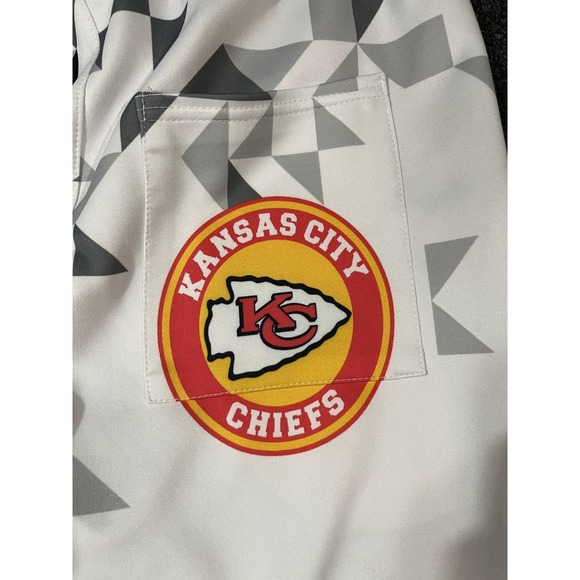 Kansas City Chiefs All Over Print Athletic Jogger Pants White Red Men's Size S - Picture 14 of 16